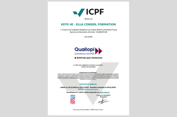 Ella Conseil certifiée Qualiopi
